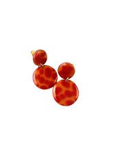Load image into Gallery viewer, Orange Double Baby Hoops