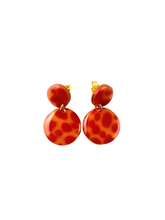Load image into Gallery viewer, Orange Double Baby Hoops