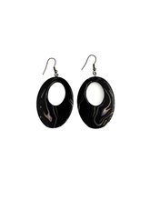 Load image into Gallery viewer, Black Gold Lavender Hoops