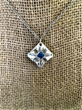 Load image into Gallery viewer, Origami Flower of Sapphire and Silver