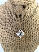Load image into Gallery viewer, Origami Flower of Sapphire and Silver