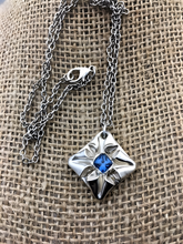 Load image into Gallery viewer, Origami Flower of Sapphire and Silver