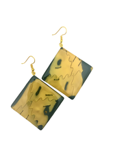 Load image into Gallery viewer, Yellow Square Puzzle Earrings