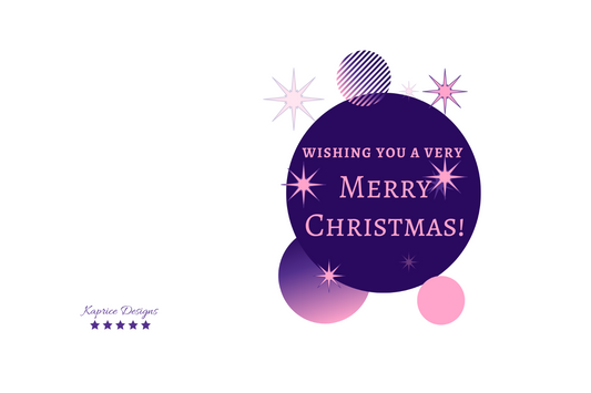 Merry Christmas (Purple & Pink Balls)