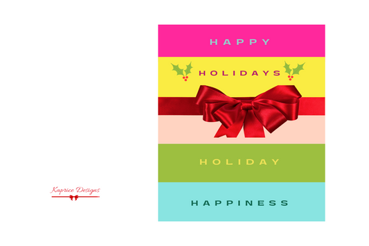 Happy Holidays Red Bow