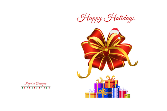 Happy Holidays Red Bow w/Gifts