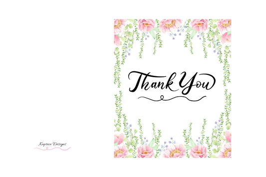 Thank You Pink Flowing Flowers
