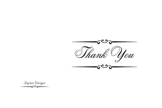 Thank You Card w/Elegant Brackets