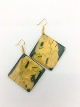 Load image into Gallery viewer, Yellow Square Puzzle Earrings