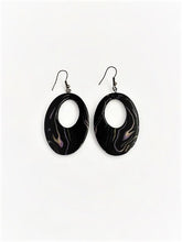 Load image into Gallery viewer, Black Gold Lavender Hoops