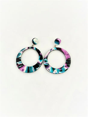 Patchwork Round Earrings