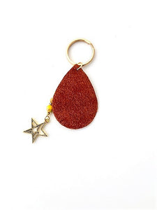 Gold Bead Star Keychain
