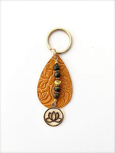 Gold Lotus Flower Keychain